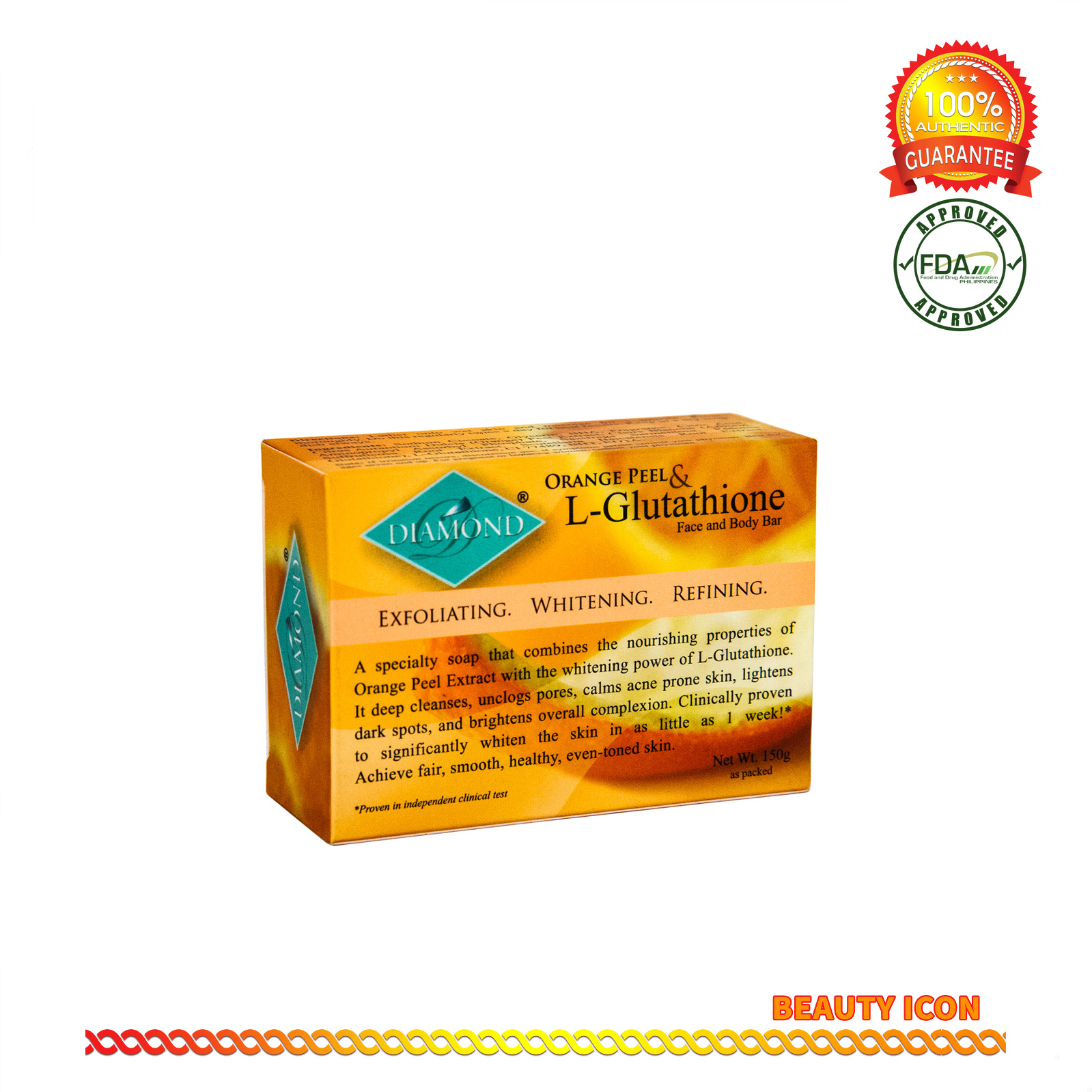Diamond Orange Peel & L-Glutathione Soap 150g