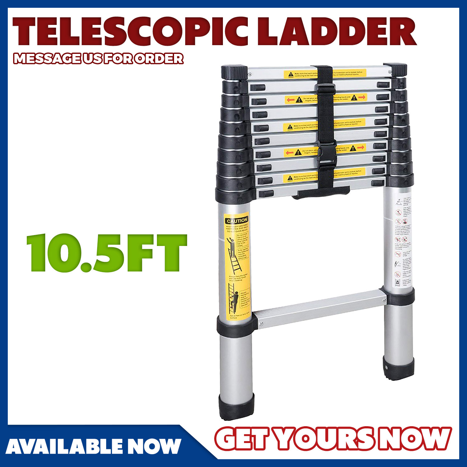 Telescopic Ladder Industrial Folding Ladder Aluminum Alloy Thickened 10 ...