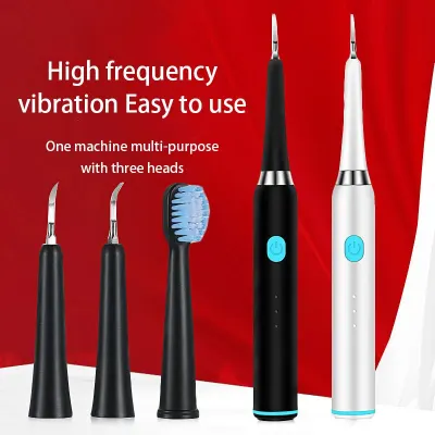Ultrasonic Sonic Dental Scaler Tooth Toothbrush Calculus Plaque Remover Cleaner Tooth Stains Tartar Whiten USB Charging 3 Speed Adjustment High Frequency Vibration Electric Scaler Dental Toothbrush IPX5 Teeth Cleaner