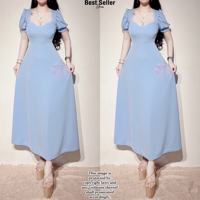 dress BEST SELLER LADY REGULAR/PLUSSIZE PUFF SLEEVES CORSET DRESS (BEST