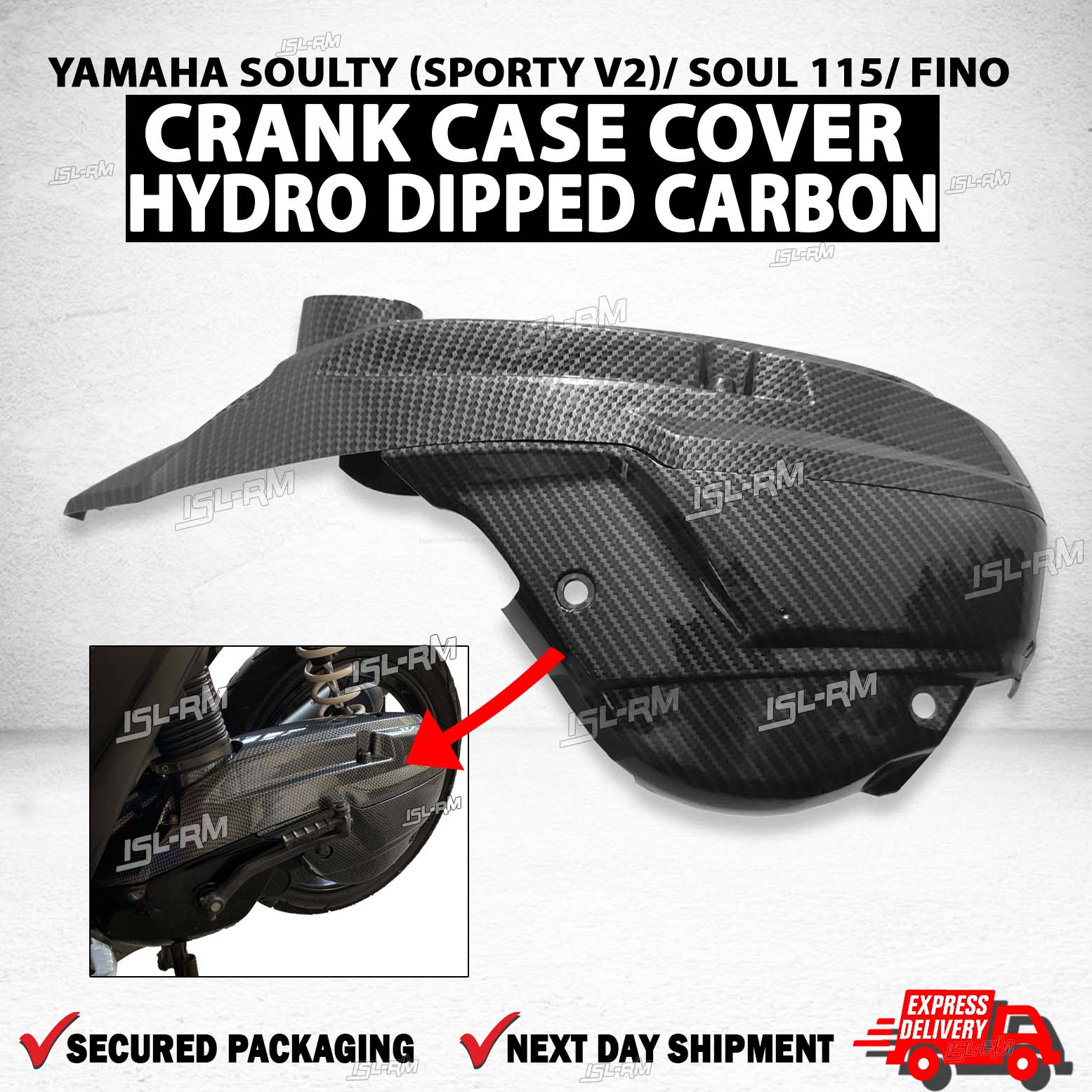 Yamaha Mio Soulty / soul 115 / fino Carbon Engine Cover / Crankcase