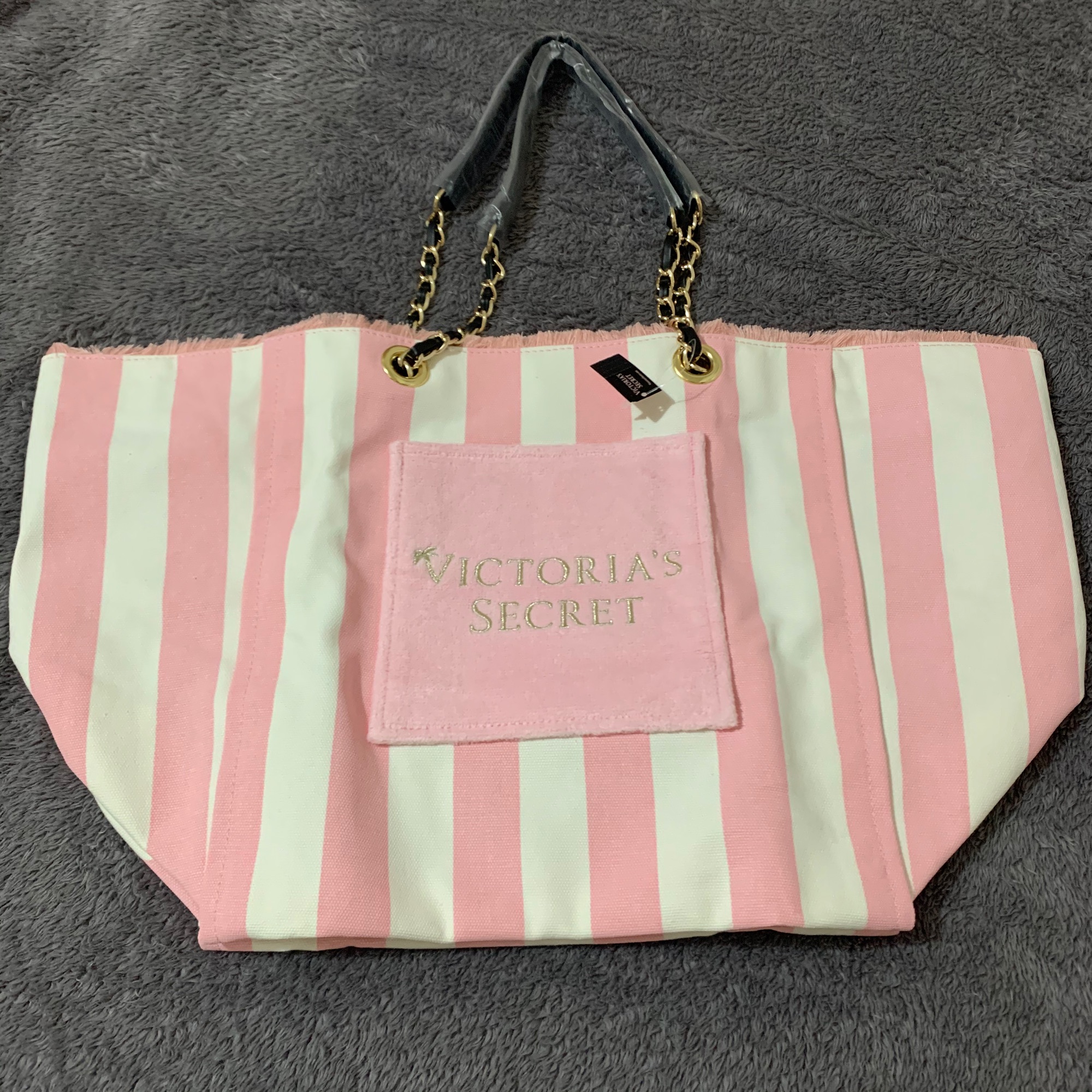 Victoria Secret Pink And White Striped Bag : Amazon Com Victoria S ...