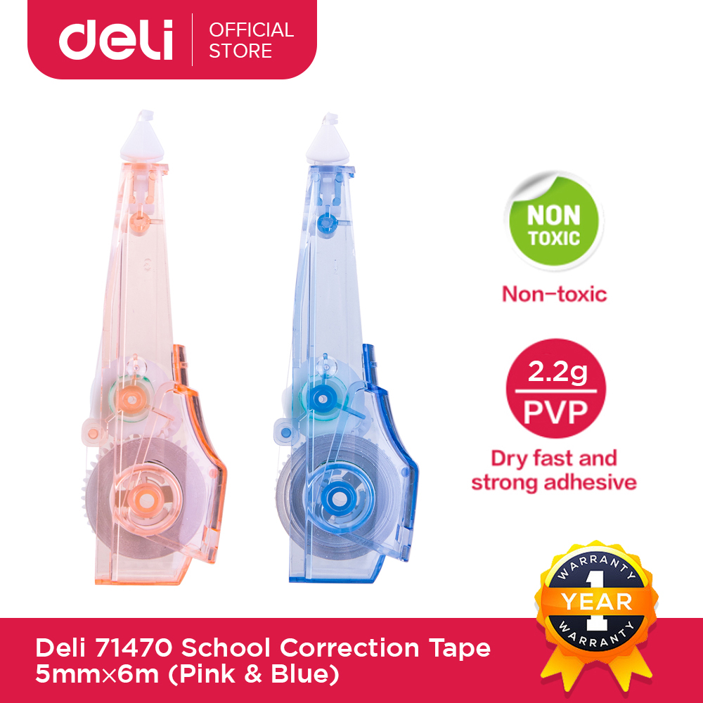 DELI 5PCS Correction Tape School Office Supplies Students Learning Stationery 