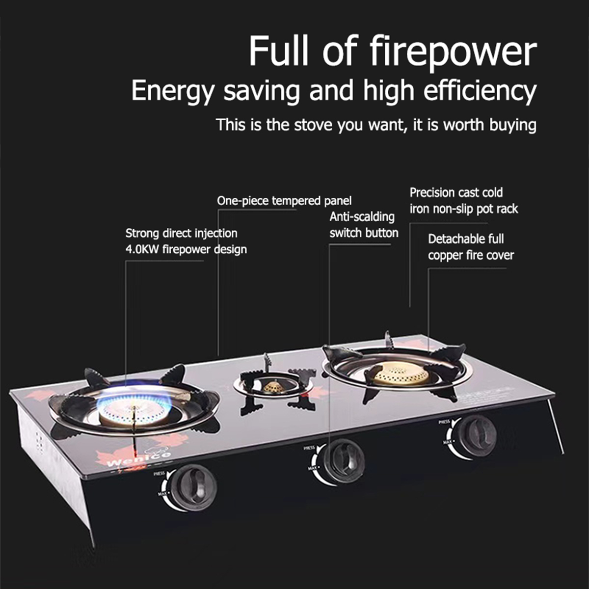 Gas Stoves Household gas stove Desktop gas stove Thicker panel, blade