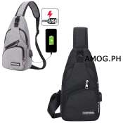 AMOG Anti Theft Chest Sling Bag with USB Port for Powerbank