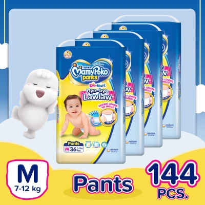 MamyPoko Instasuot Medium (7-12 kg) - 36 pcs x 4 packs (144 pcs) - Diaper Pants