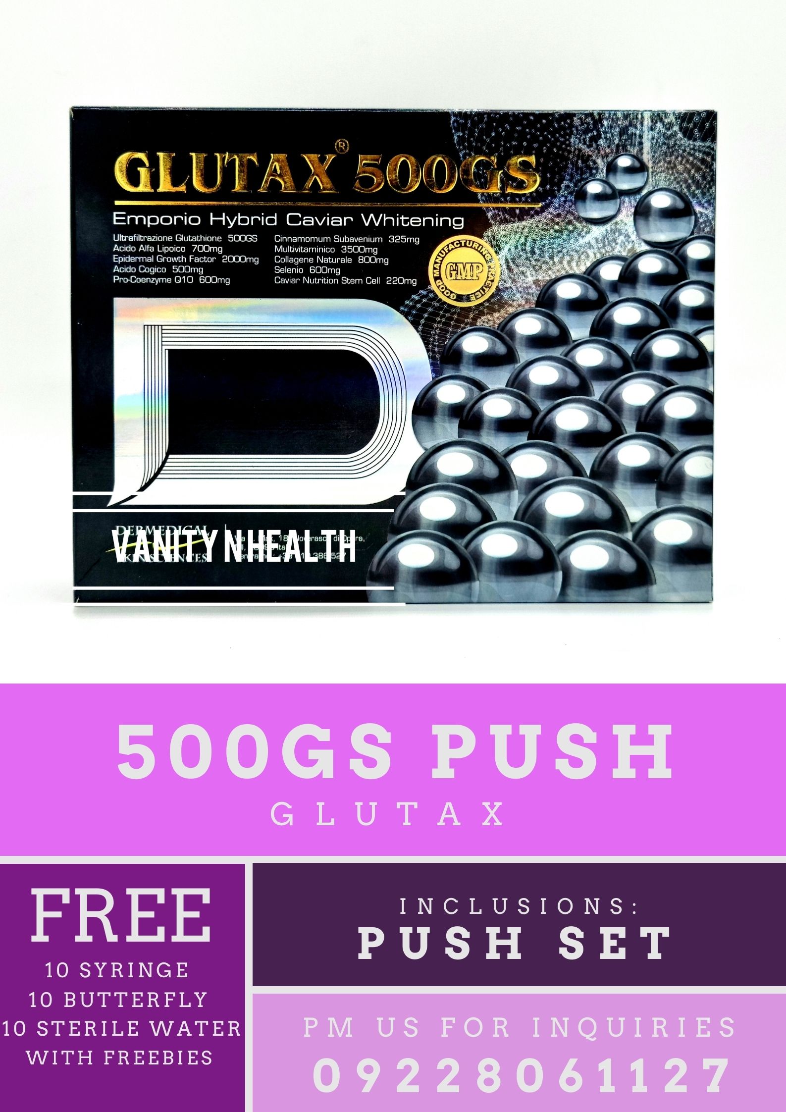 PUSH Glutax 500gs with COMPLETE PUSH SET Glutathione by VNH Lazada PH