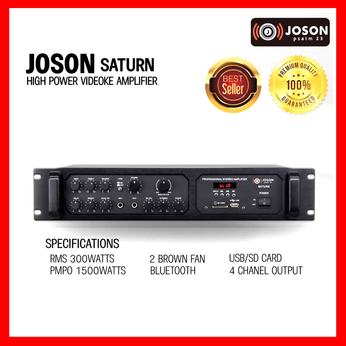 JOSON SATURN Professional Digital Power Amplifier 1500W PMPO USB+SD/MMC