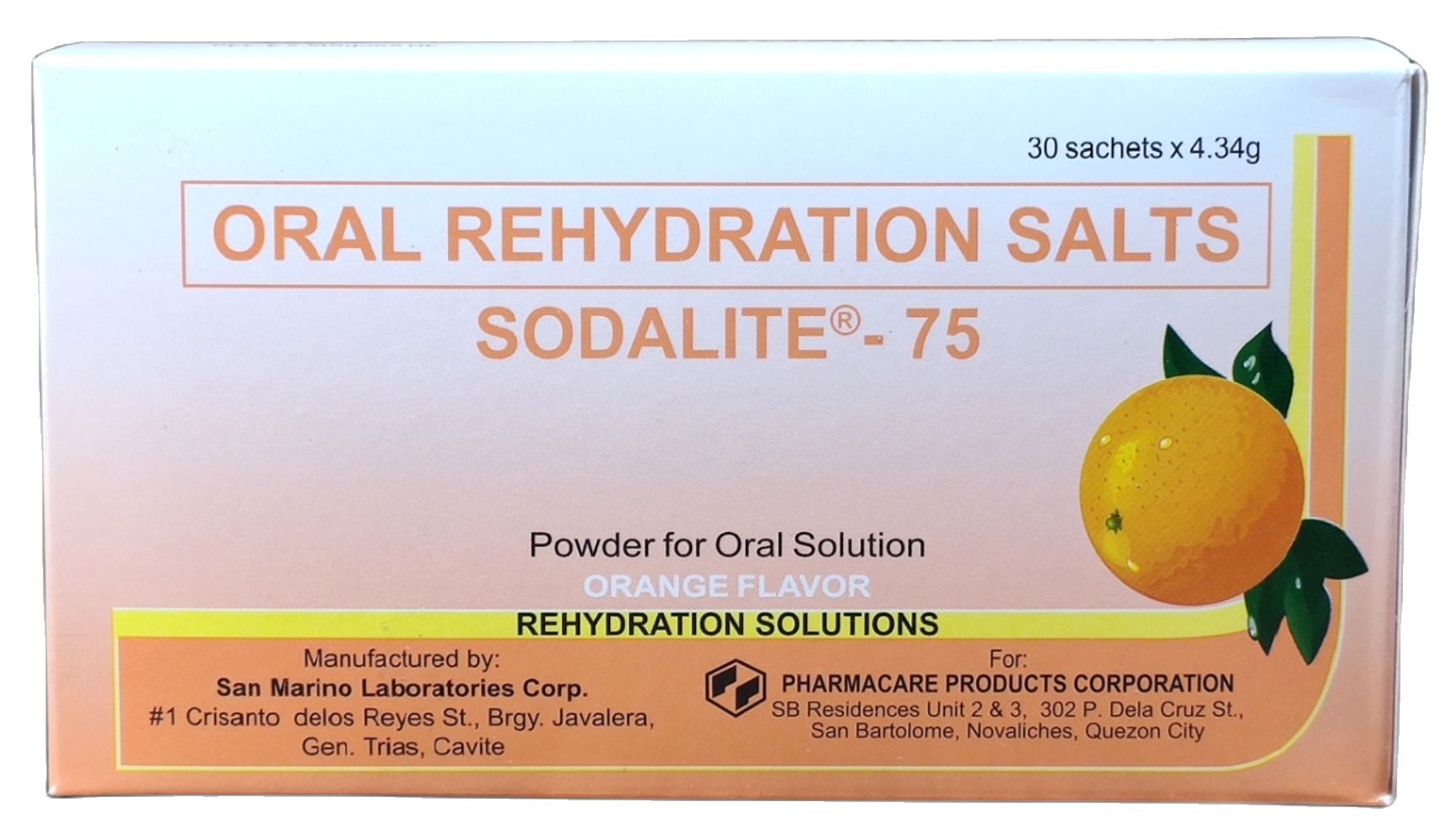 DEHYDROSOL / SODALITE 75 (ORAL REHYDRATION SALTS) 25 sachets / 30