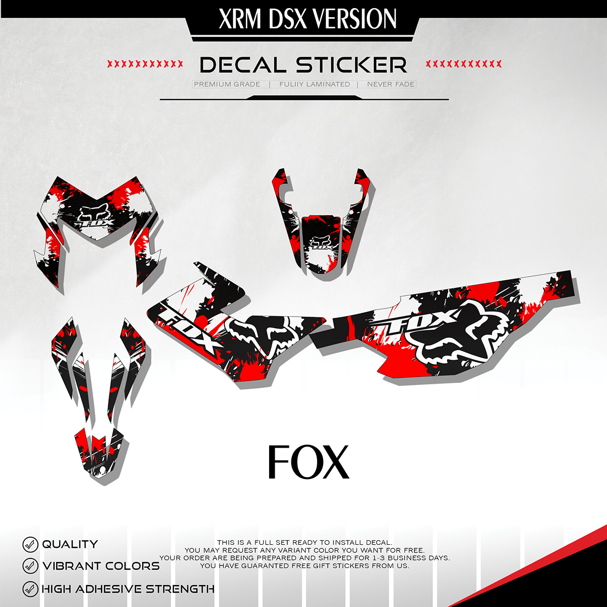 Honda XRM 125 DSX Decals(Riders Base Fully Laminated Gloss Vinyl
