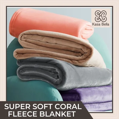 Kasa Bella - Super Soft Coral Fleece Blanket | 81x55 Inches | Sofa Cover | Bedspread Flannel Blanket | Malambot na Kumot
