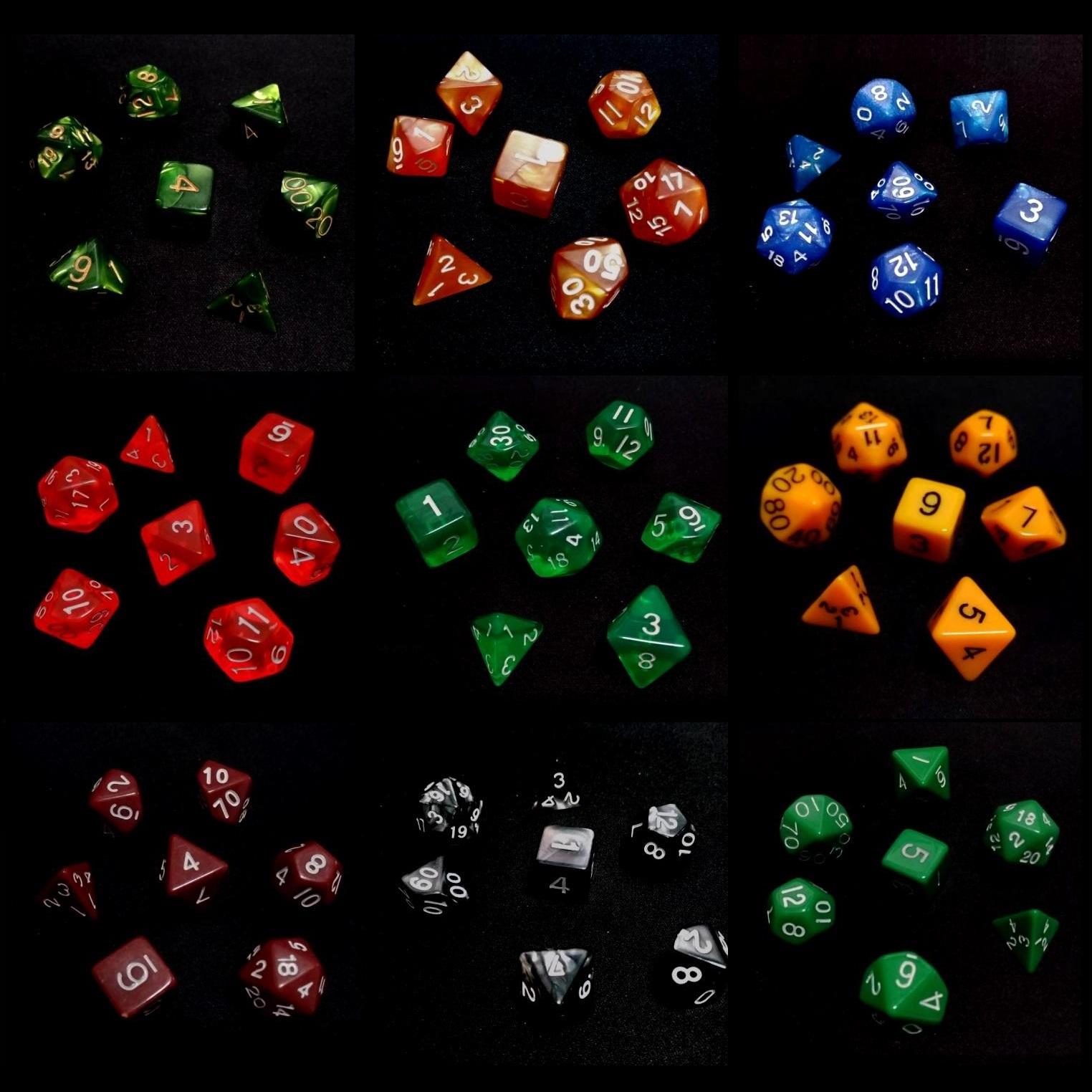 8Sets/56Pcs Polyhedral Dice For Dungeons & Dragons DND RPG MTG Board Games W/Bag