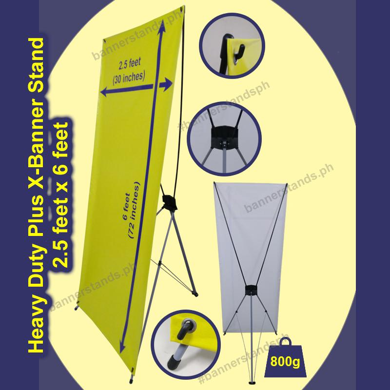 X Banner Stand 2.5 ft. x 6 ft. Heavy Duty PLUS Tarpaulin Tarp Standee ...