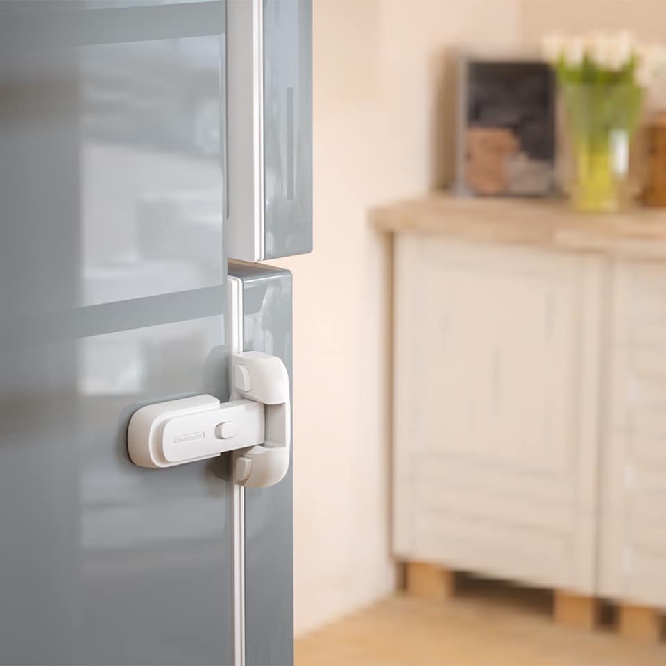 Home Refrigerator Fridge Freezer Door Lock, Latch Catch Toddler Kids Child Fridge  Locks Baby Safety Child Lock, Easy To Install And Use 3m Adhesive No