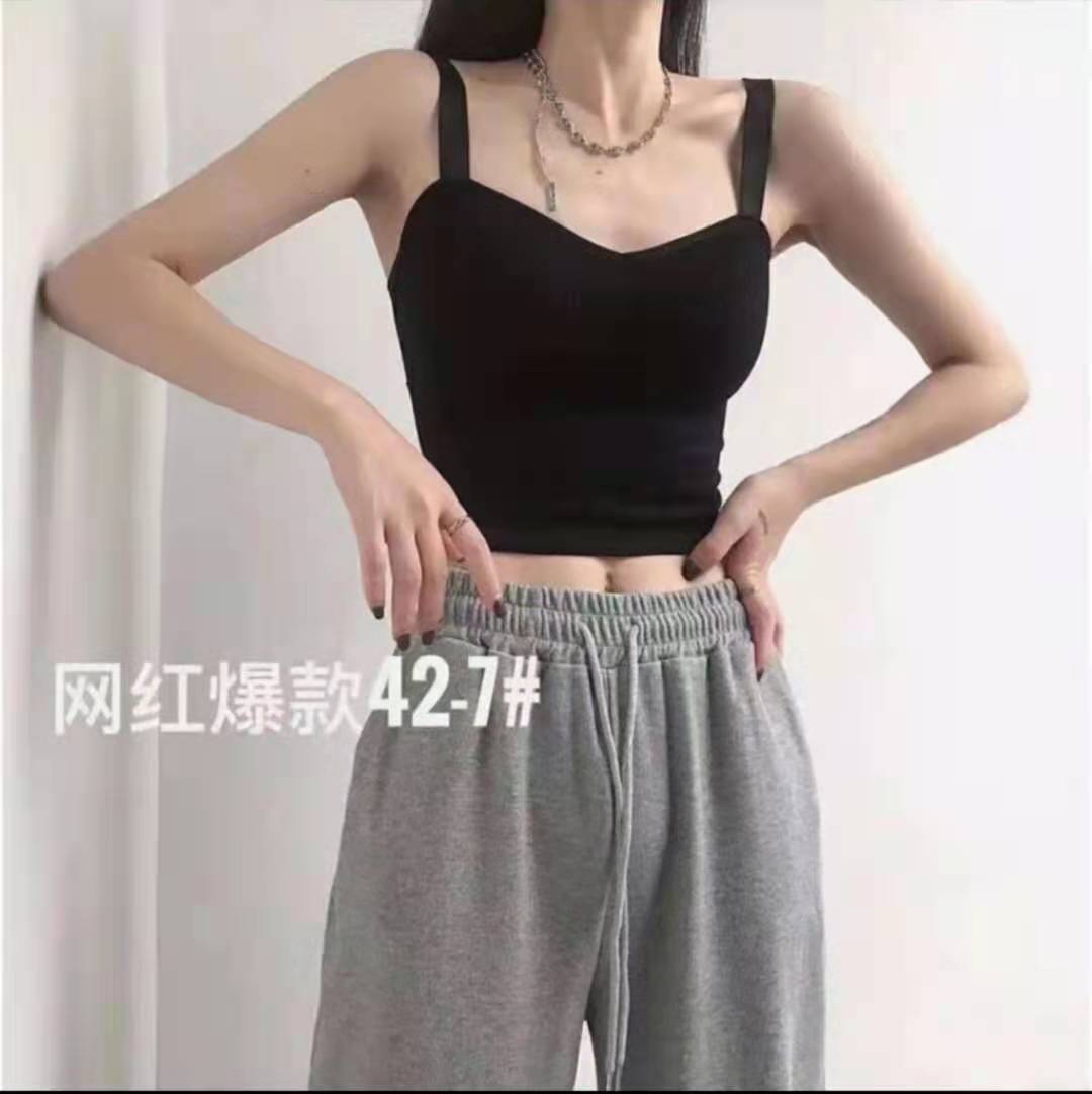 Candid Shop Korean Women Fashion Style Rib Knit Sando Crop Top