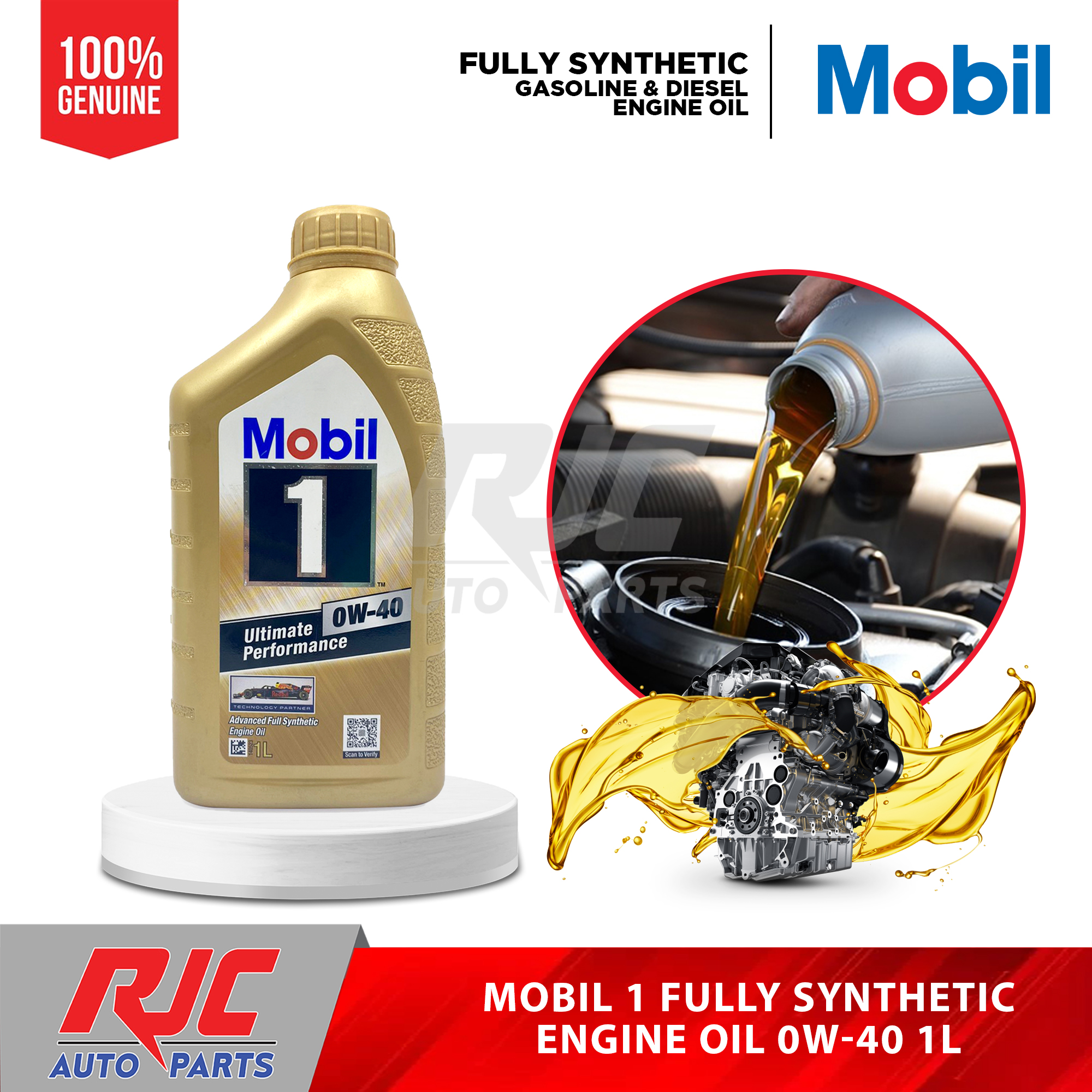 Mobil 1 0W-40 Fully Synthetic Diesel Engine Oil 1L ( 1 Liter ) | Lazada PH