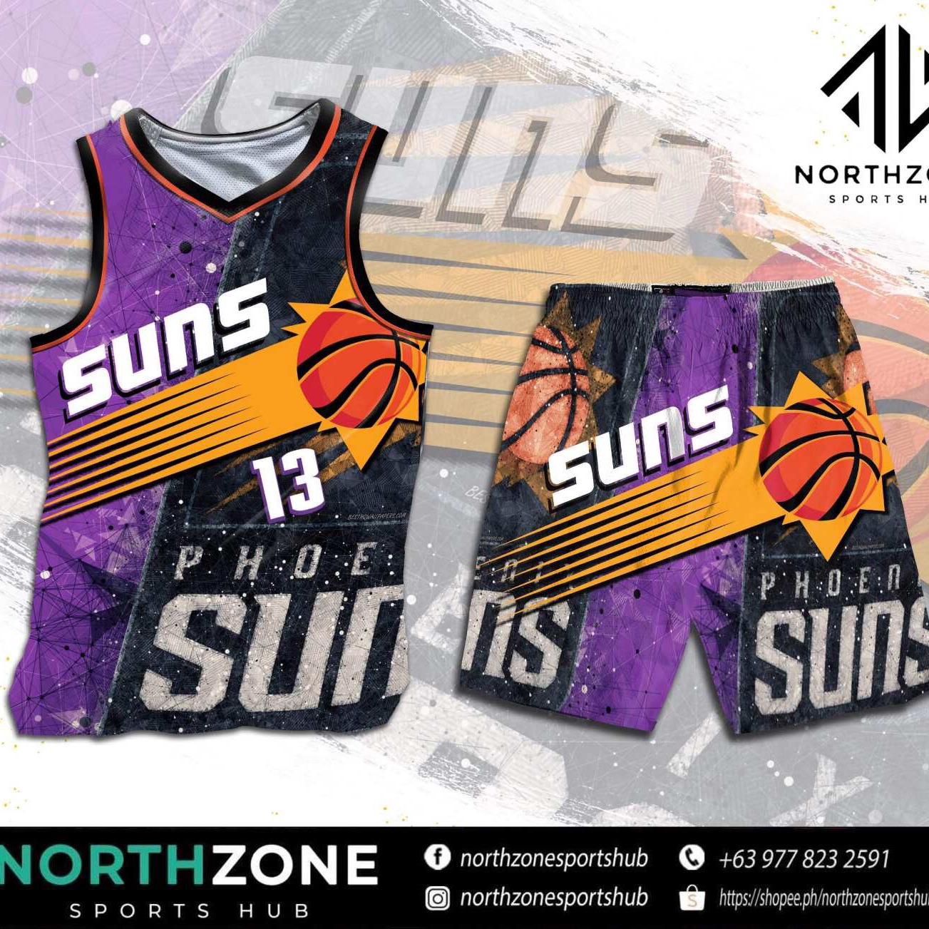 NORTHZONE NBA Phoenix Suns City Edition 2022 Full Sublimated