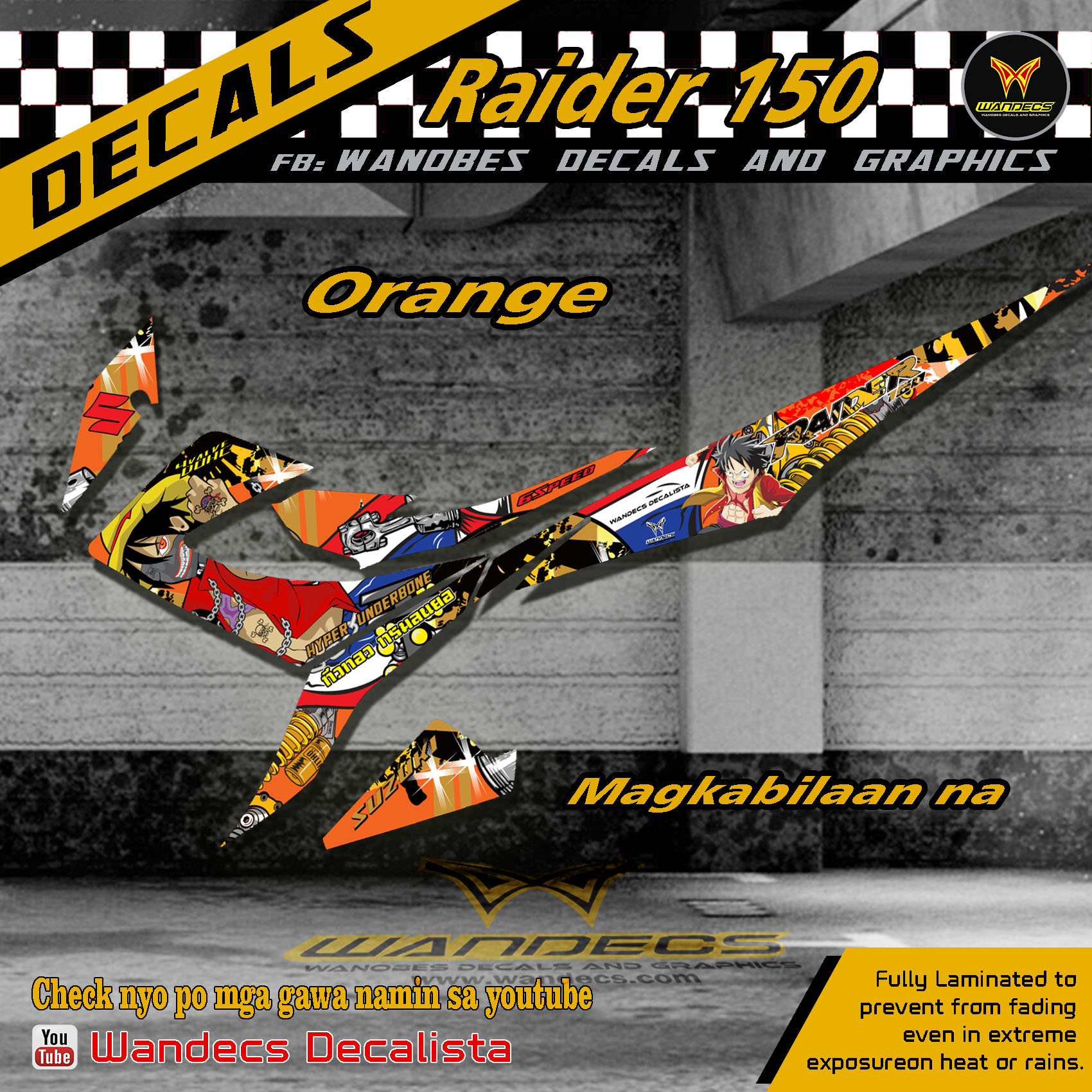 Raider 150 Decals Wandecs One Piece Lazada Ph