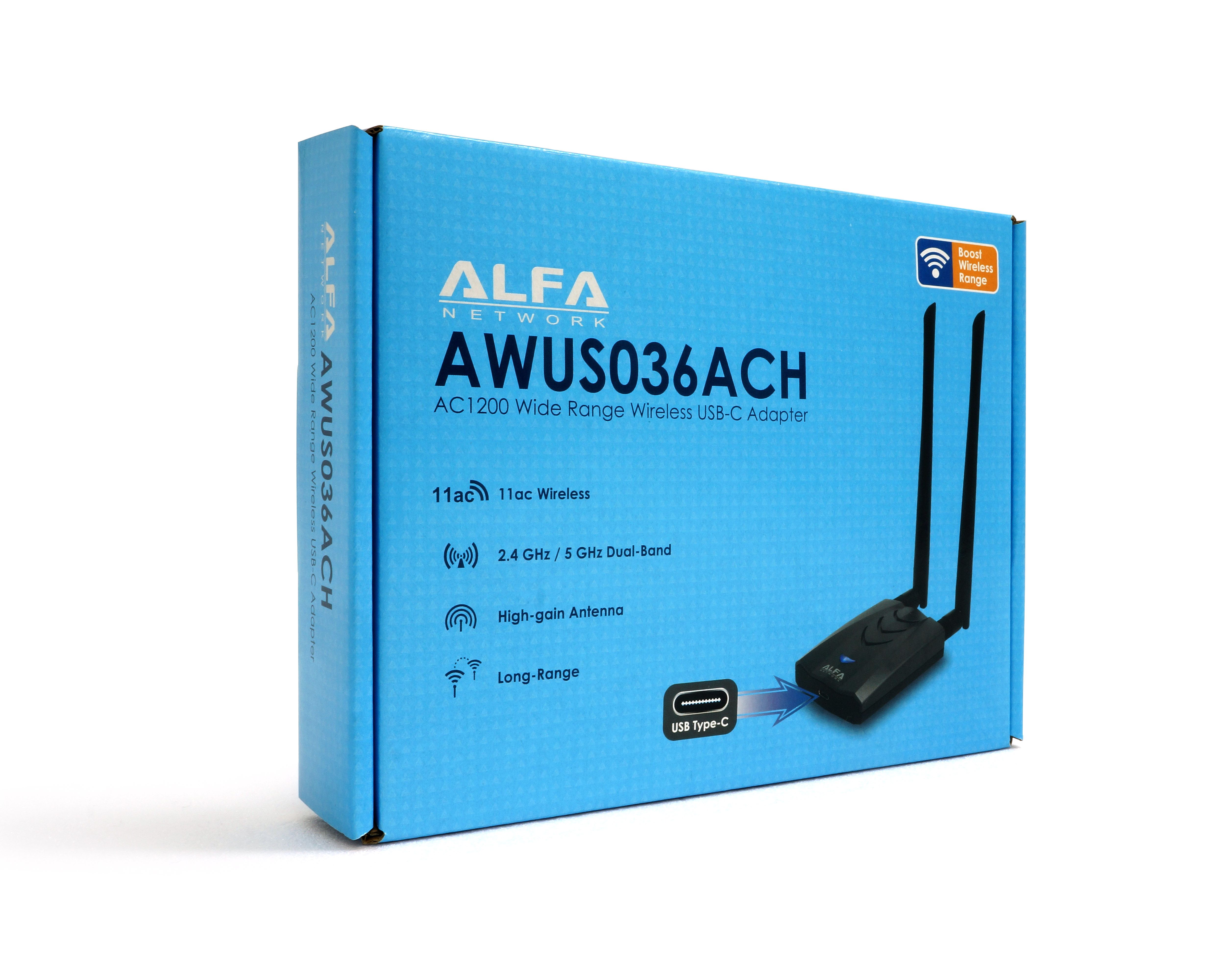 ALFA Wireless AWUS036ACH WiFi Dual-Band 2.4GHz or 5GHz