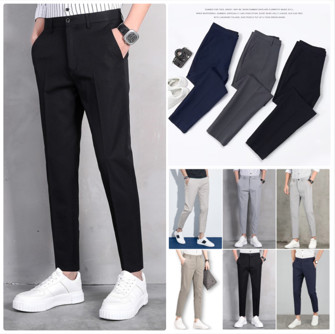 HUILISHI 6 COLOUR KOREAN CASUAL FASHION MEN SUIT PANTS