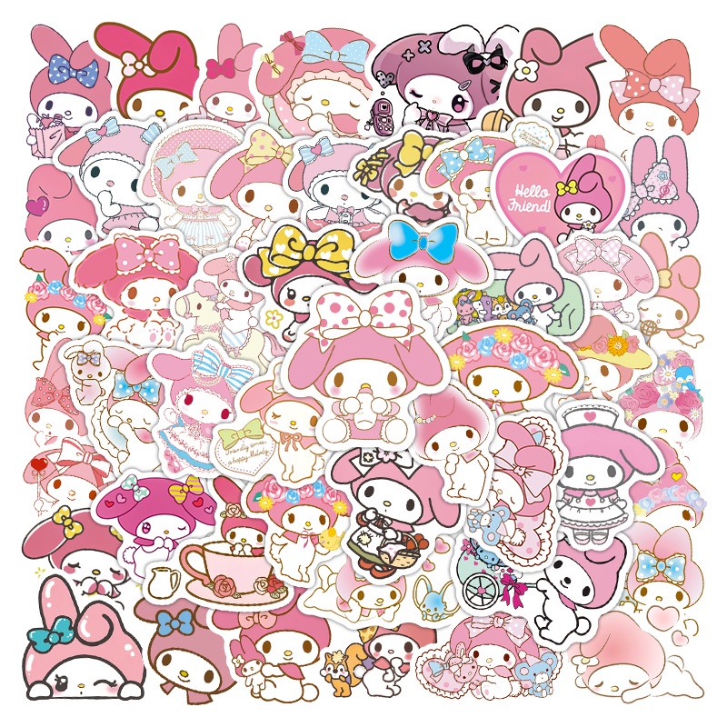 50Pcs kawaii kuromi stickers cute hello kitty sticker for laptop
