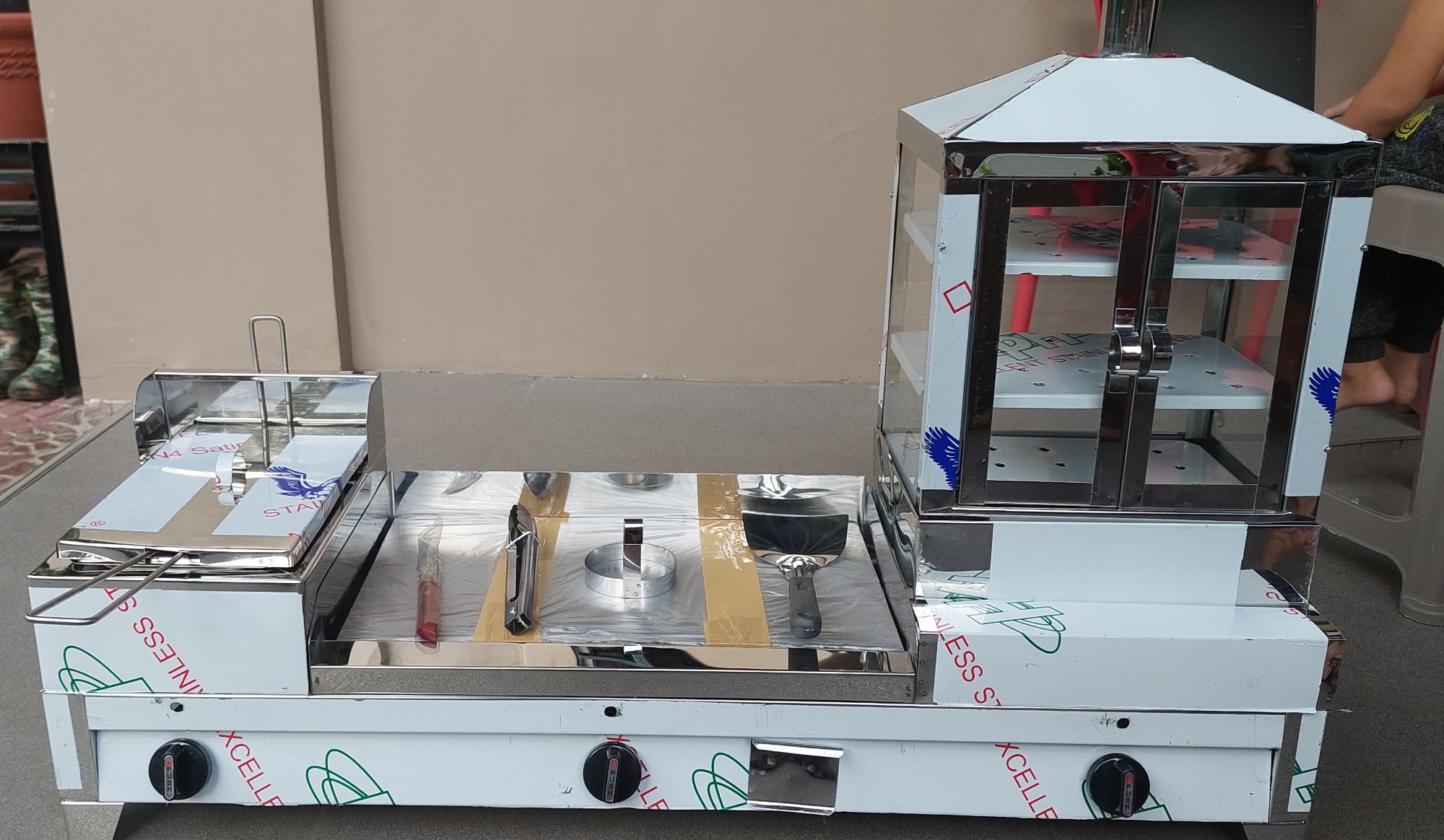 3 in 1 Burger Griddle / Griller with Deep Fryer & Steamer / Burger