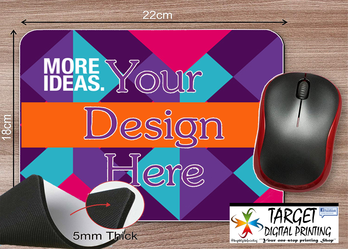 Customized Mouse Pad / 5mm Thick Mouse Pad / High Quality Prints / Send
