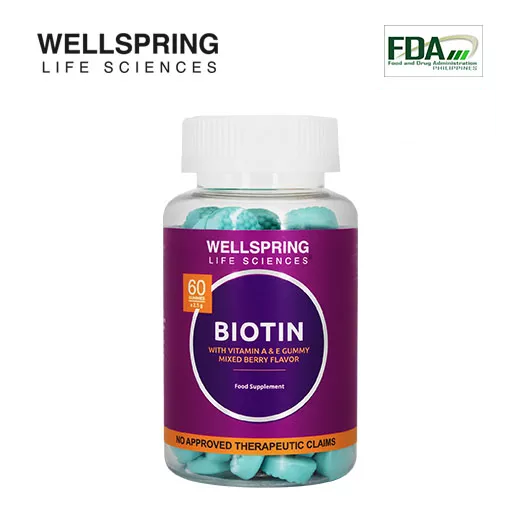 Wellspring Life Sciences Biotin Gummies for Hair Skin Nails Vitamin