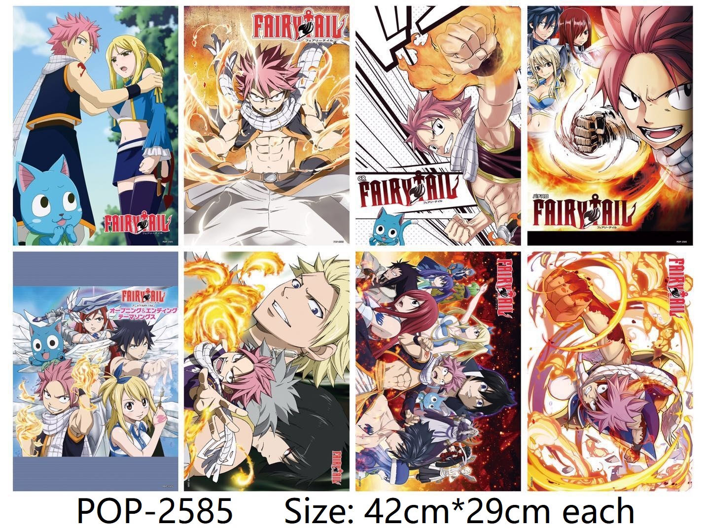 Poster Demon Slayer One Piece My Hero Academia Attack On Titans Haikyuu Fairy Tail Naruto Tokyo Ghoul Jojo S Bizarre Adventure One Punch Man Umaru Love Live Bleach Conan Fate Stay Night Dragon Ball Z Sailor Moon Sword Art Online Set Of 8 42cm 29cm