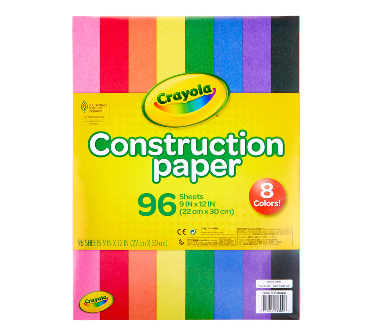 Crayola 993200 9 x 12 12-Assorted Color Construction Paper - 240/Pack