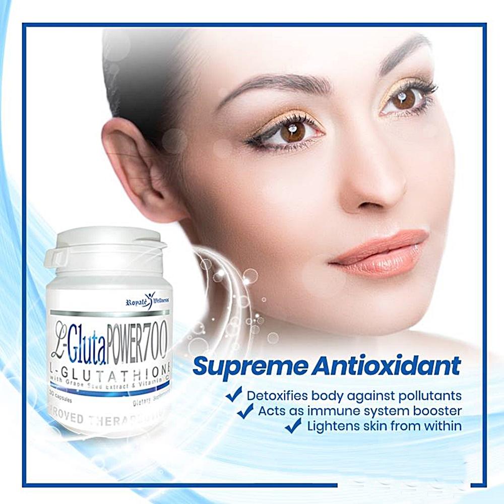 glutathione power 700 Nutrawave L-Glutathione 700 mg – Antioxidant Support for Skin & Immune  Health, Fermentation-Sourced, 60 Vegan Capsules, Non-GMO, Gluten-Free, Made  in Canada main image 1