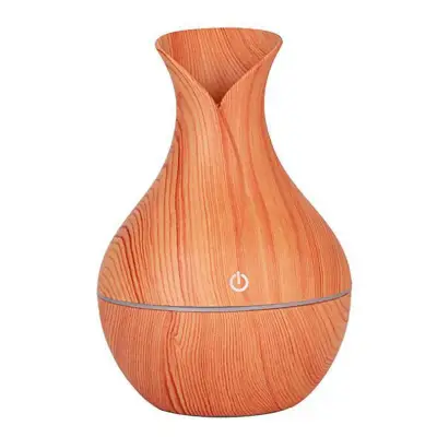 Essential Humidifier Aroma Oil Diffuser Wood Grain Ultrasonic Wood Air Humidifier Usb Cool Mini Mist Maker Led Lights For Home