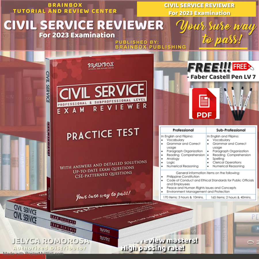 CIVIL SERVICE REVIEWER PRACTICE TEST 2023 BRAINBOX PUBLISHING Lazada PH