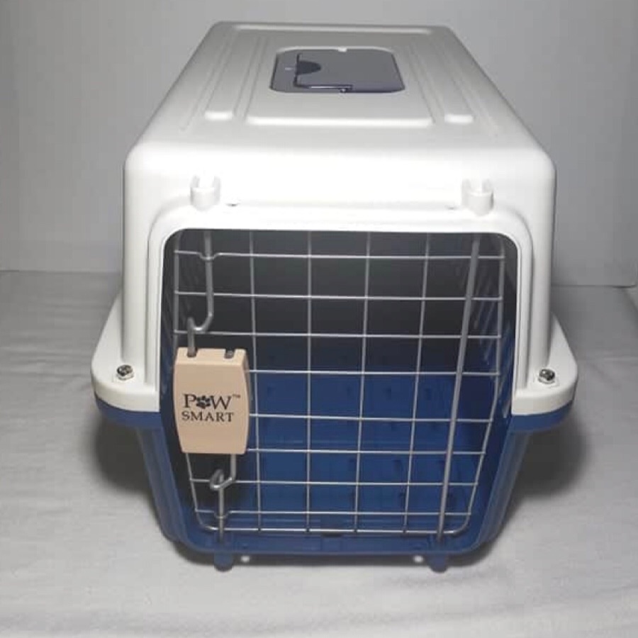 large plastic dog carrier