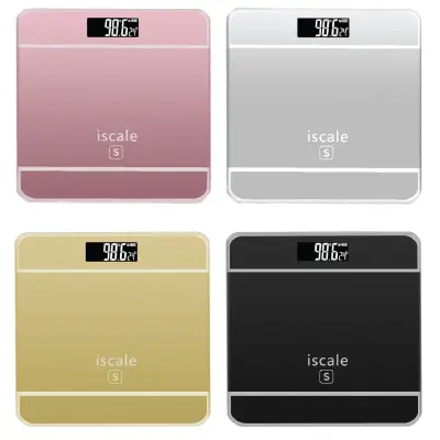 Keimav (RANDOMCOLOR) Portable Iscale Digital LCD Electronic Tempered Glass Bathroom Weighing Scale with free Batteries Human Weighing Scale