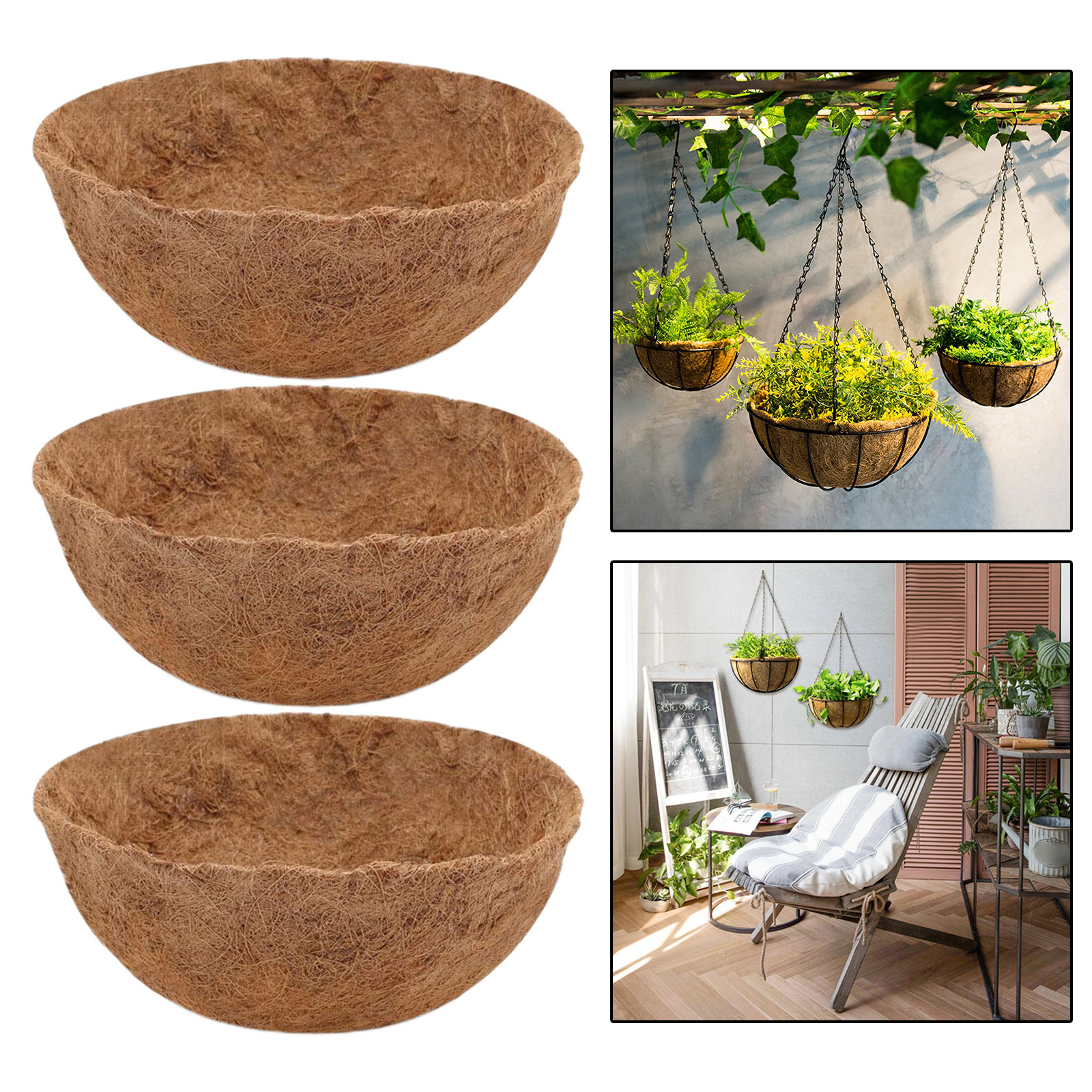 Blesiya3 Miếng Lót Thay Thế Sợi Coco, Cây Trồng Dừa Tự Nhiên