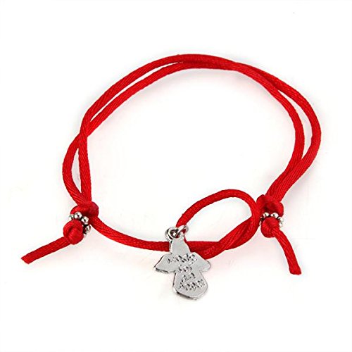 Guardian Angel Wish Red Cord Tibet Silver Bracelet CHIC
