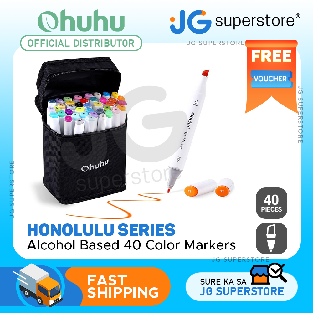 Ohuhu Honolulu Series Dual Tipped 40 Color Art Marker Set