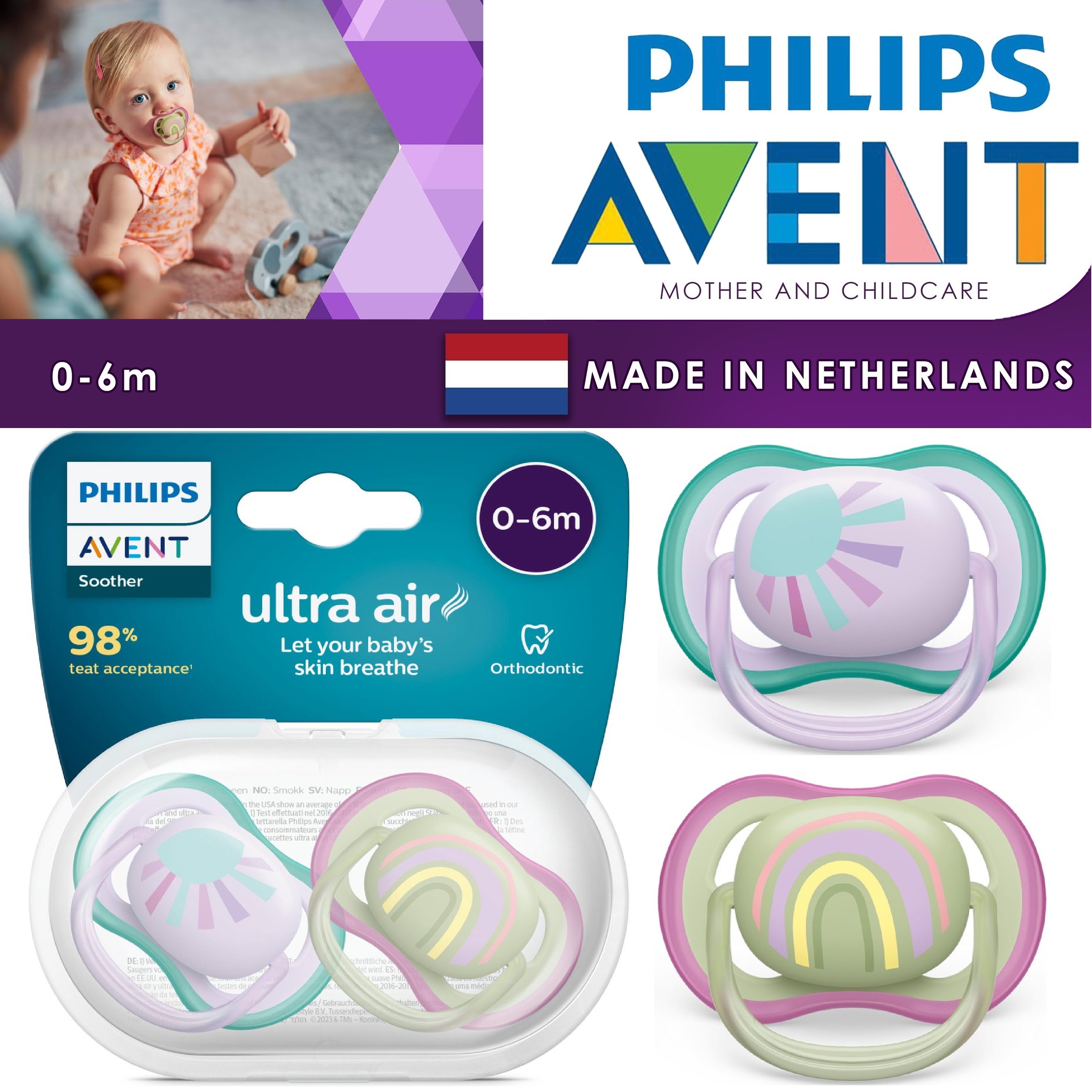 Philips Avent Soother Ultra Air 0-6 m chupete