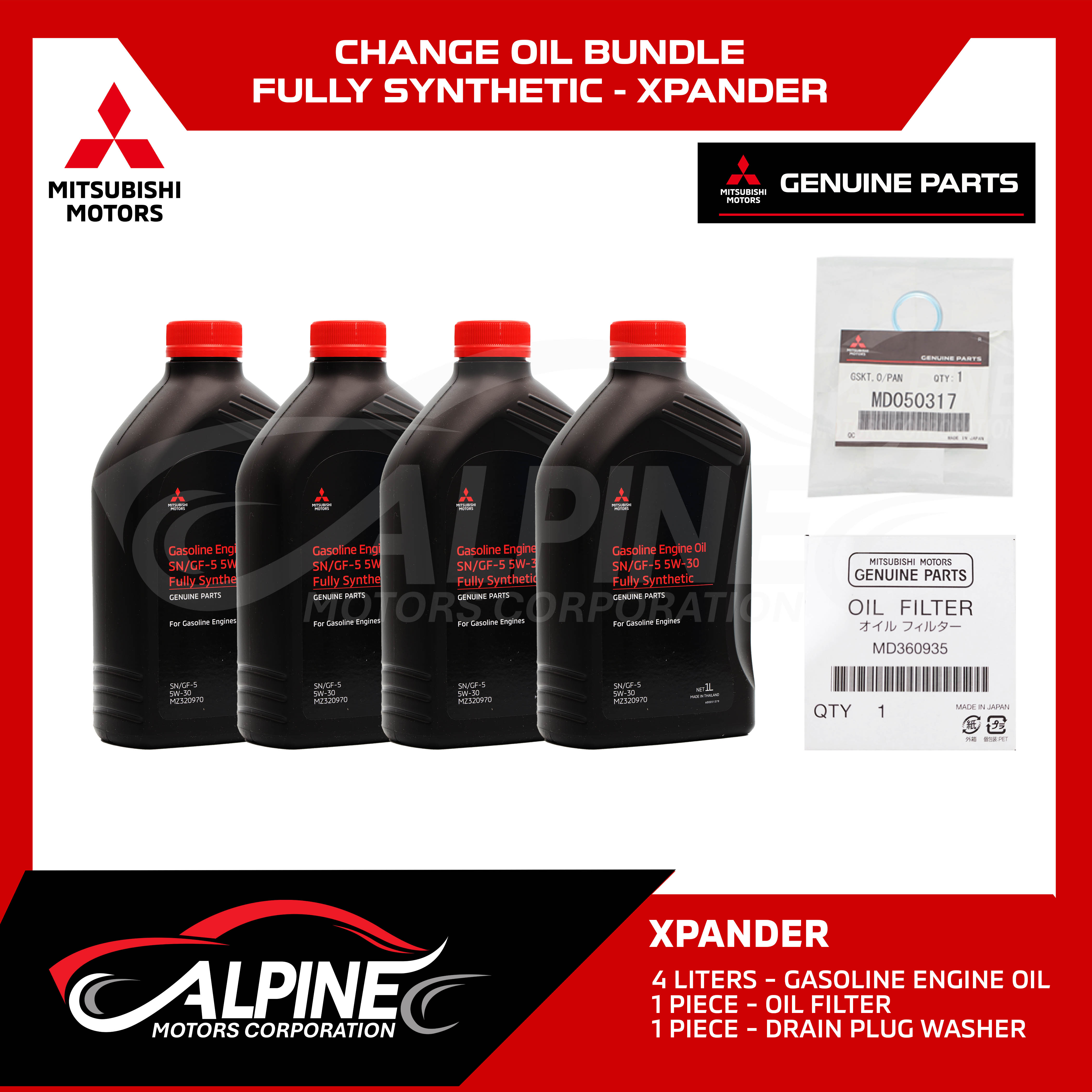 Mitsubishi Genuine Parts BUNDLE FULLY SYNTHETIC OIL XPANDER CHANGE OIL