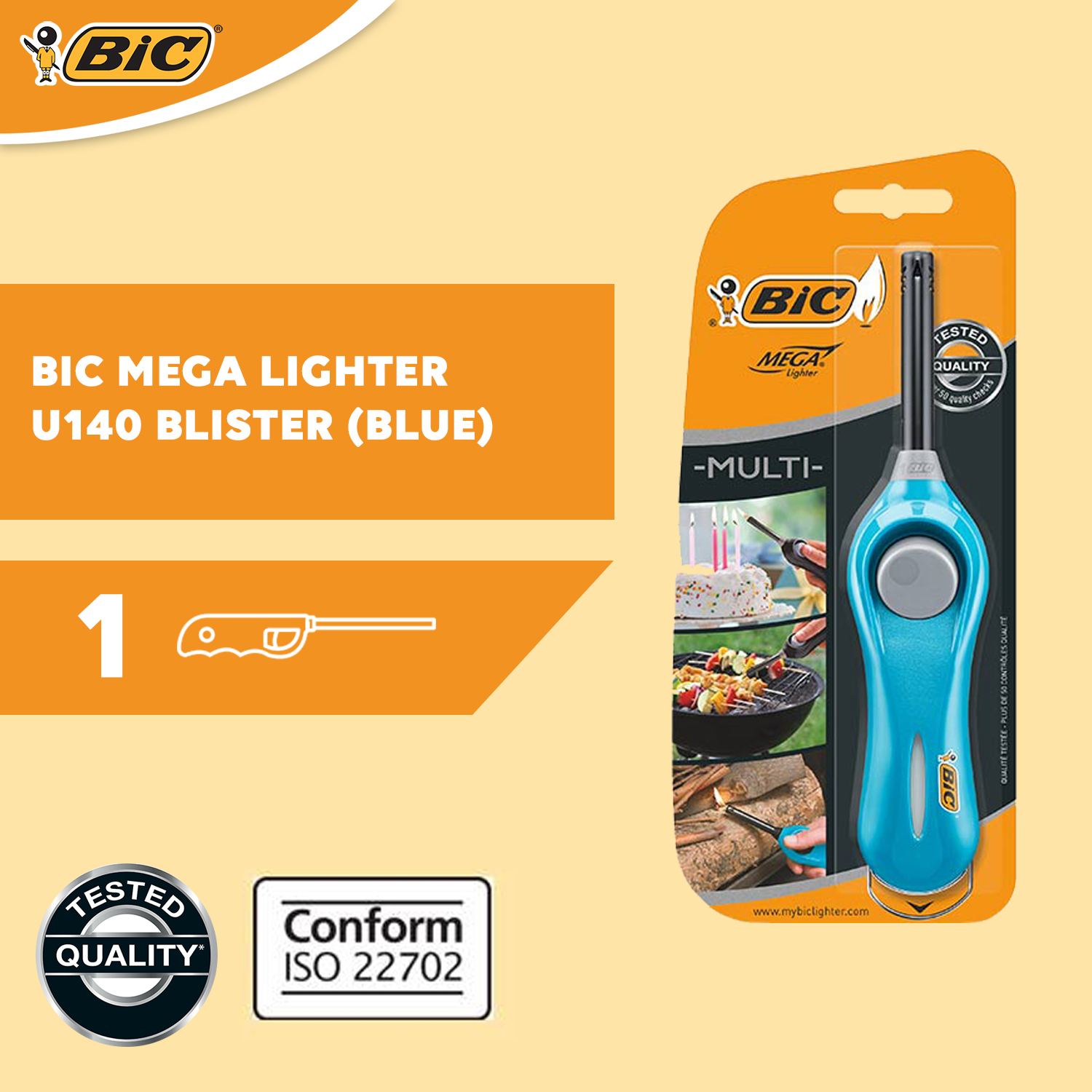 Bic Mega Lighter U140 Blister Unboxing 