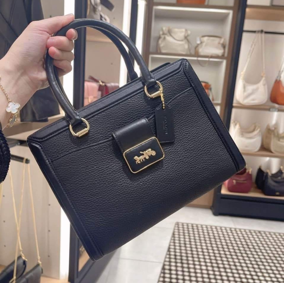 Coach CC141 Grace Carryall in Black Refined Pebble Leather and Smooth ...