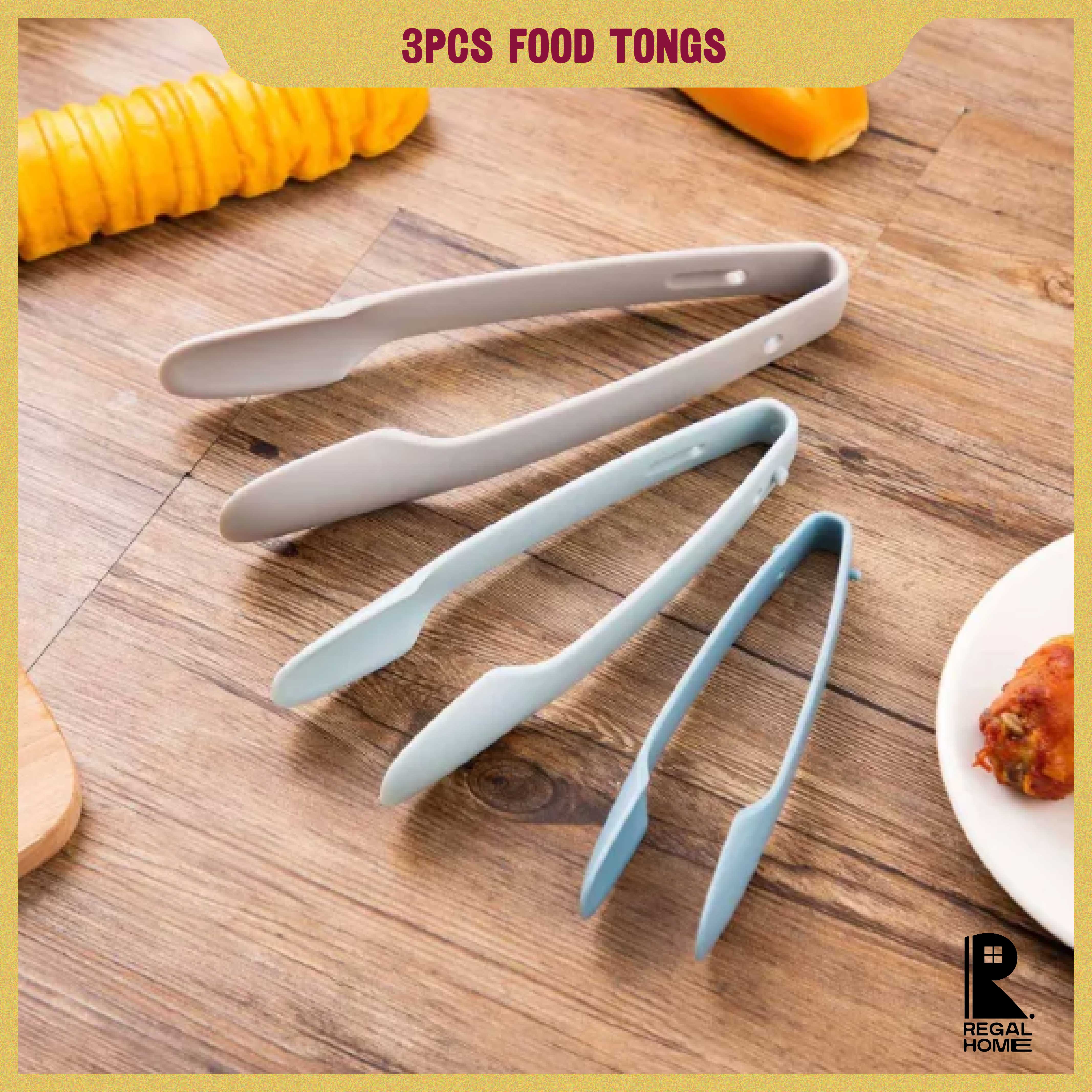 3pcs Multipurpose Tong Nesting Tong Bread Tong Anti Slip Tong Set Durable  Plastic High Quality Serving Tongs