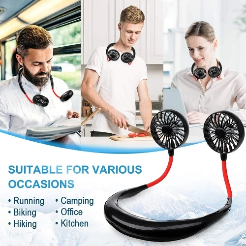 Original FS05 Portable Hanging Neck Sports Fan Hands Free USB