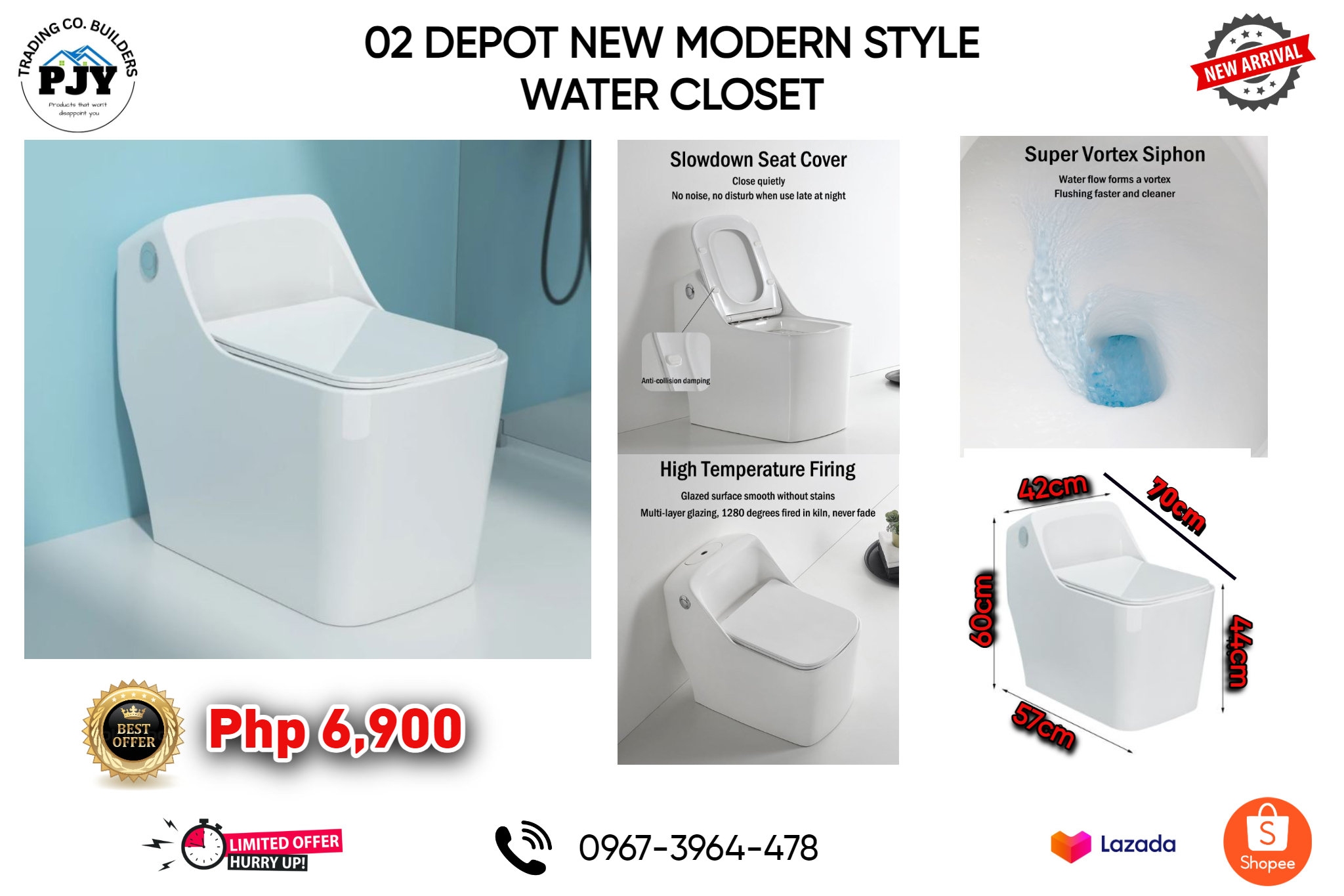 02depot Moder Style Fullceramic Toilet Bowl Lazada PH