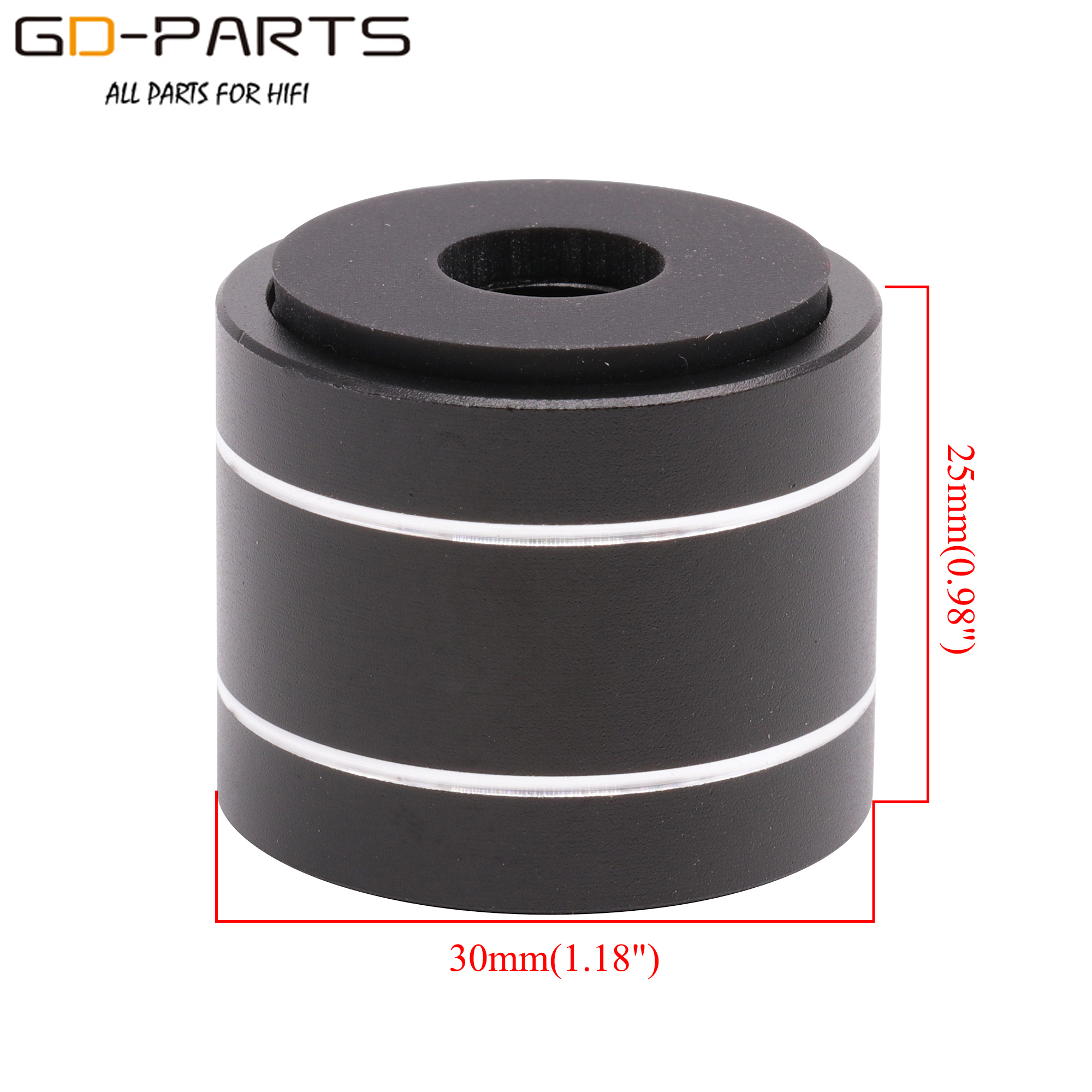 30x25mm Machined Solid Aluminum Isolation Feet Pad Stand Cones Damper