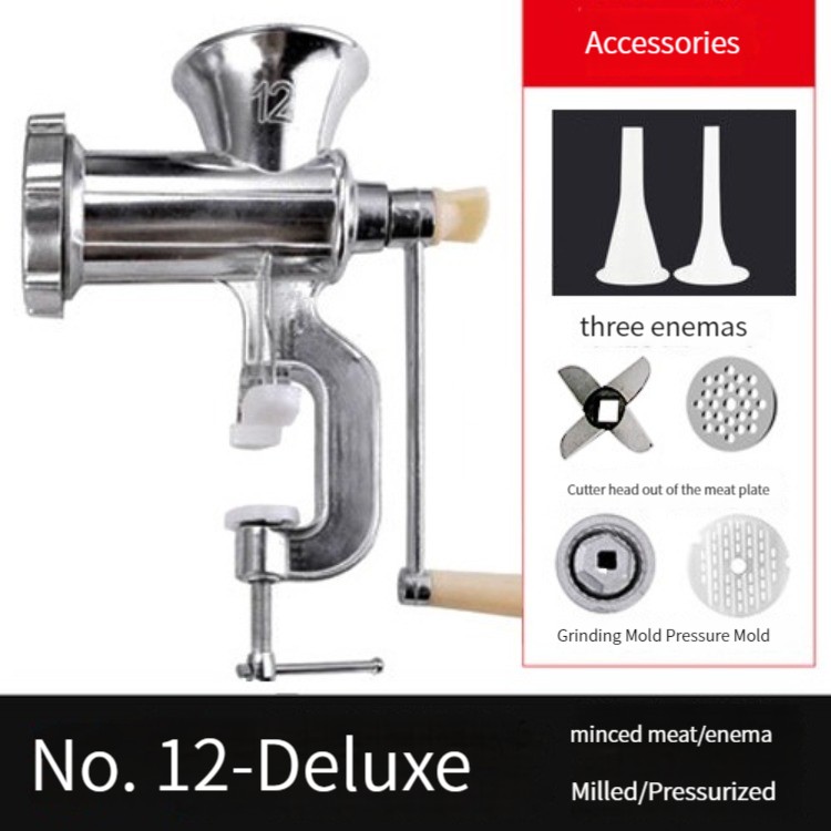 Meat Grinder with Tabletop Clamp & 2 Cutting Disks, Cast Iron Heavy Duty  Sausage Maker and Manual Meat Mincer - Make Homemade Burger Patties, Ground