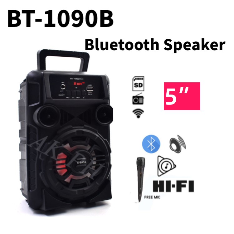 Original Super Bass Portable Bluetooth Speaker with Mic BT1090B (5