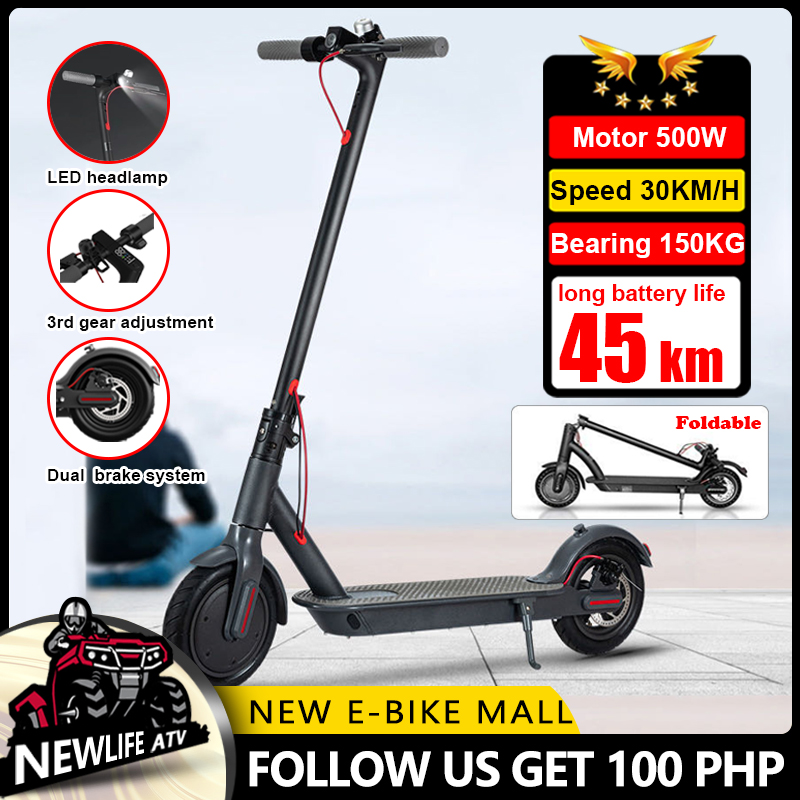 NewLife 500W Foldable Electric Scooter with LED Headlights, 35km/h Top  Speed, 150kg Max Load, Portable Aluminium Frame, Lithium Battery Outdoor 