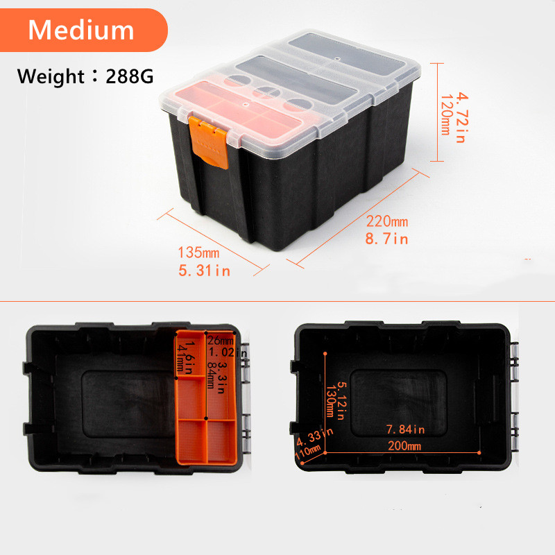 Multi-grid Tool Box 3sizes Detachable Parts Storage Box Portable 